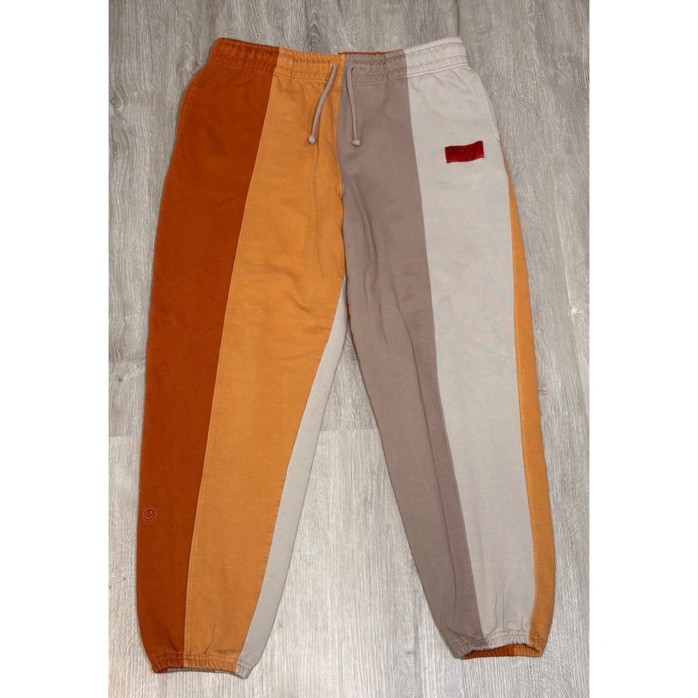 CHNGE Organic Cotton Colorblock‎ Sweatpants Mens XL Orange Brown Joggers Pants